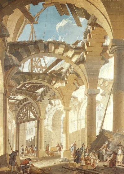 Construction of a Wheat Market, 1765 by Pierre Antoine Demachy